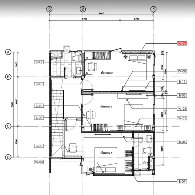 W-07 ชุดหัวเตียงห้องนอน 3 ชั้น 2