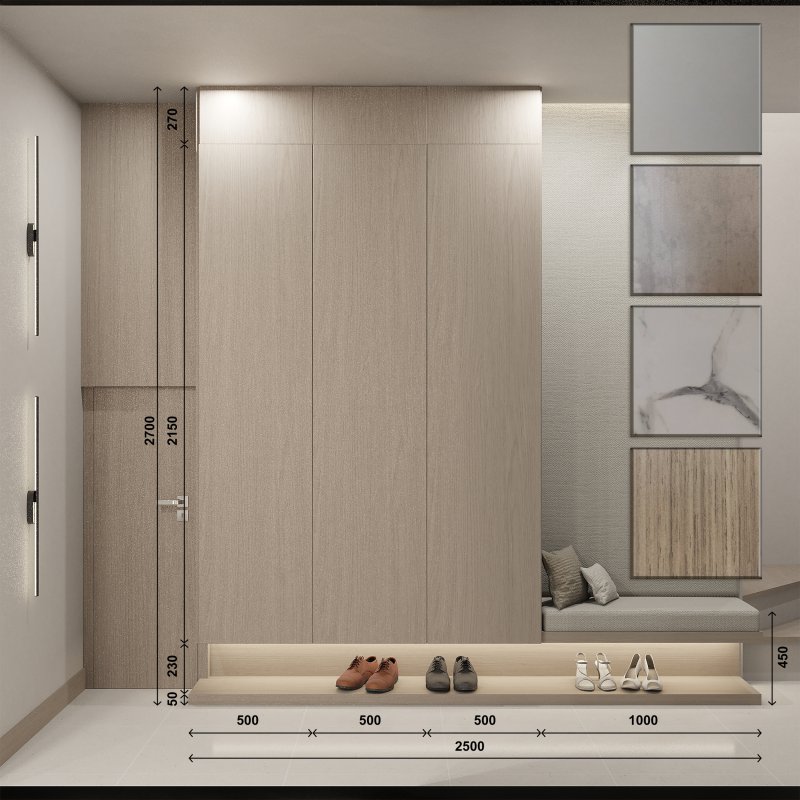 B-01 ชุดตู้ห้องโถงทางเข้า