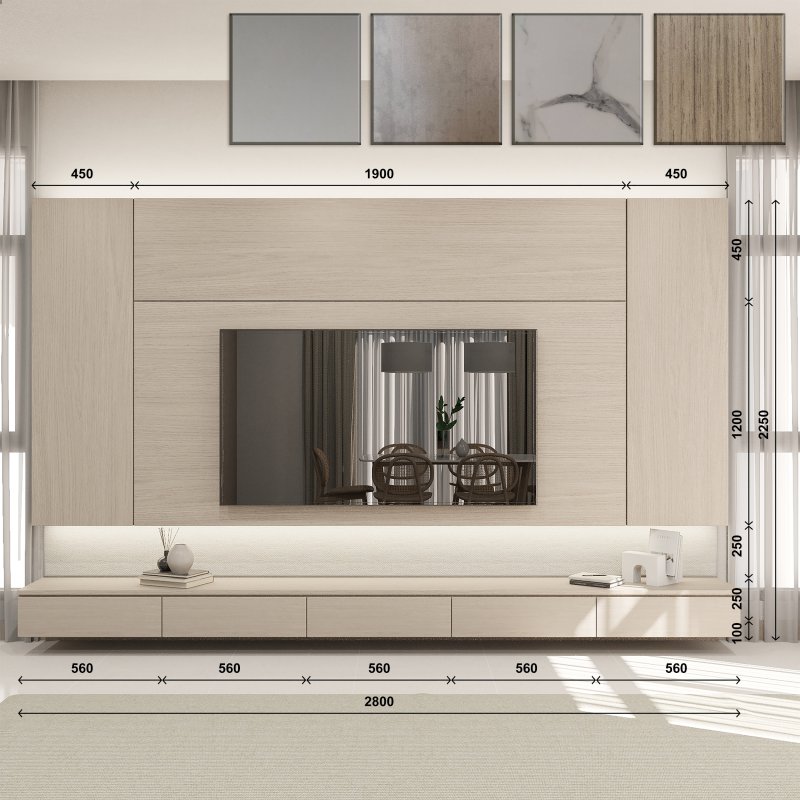 B-02 ชุดทีวีห้องนั่งเล่น