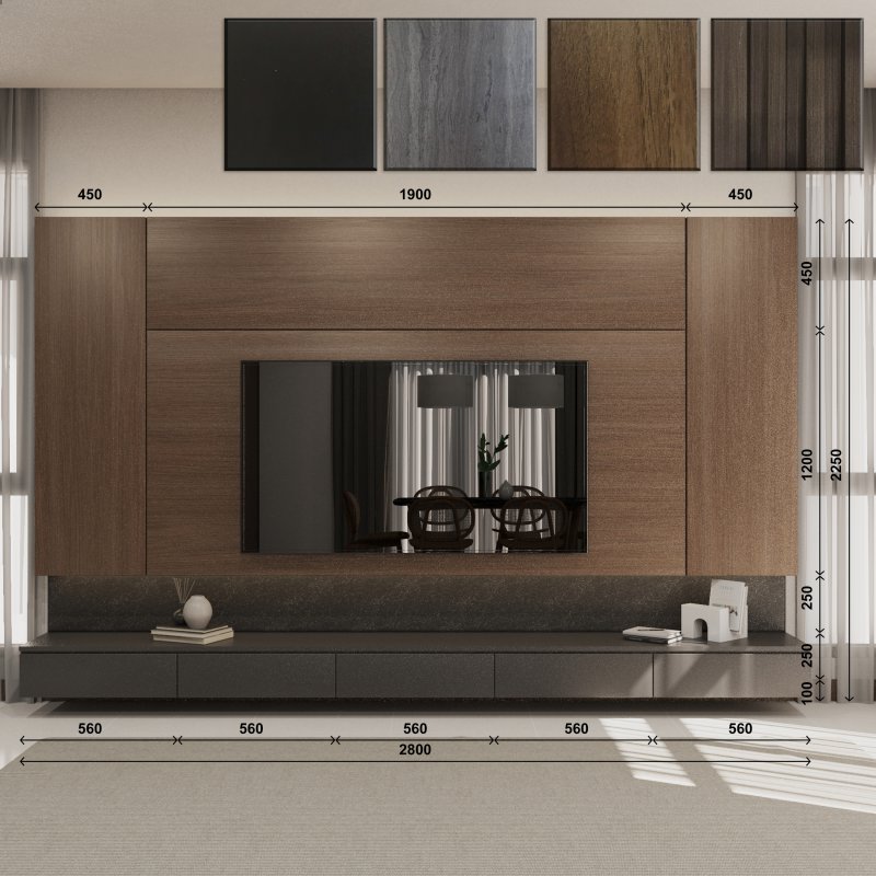 B-02 ชุดทีวีห้องนั่งเล่น